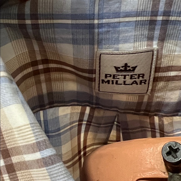 Peter Millar Blue and White Checkered Shirt - Picture 2 of 3